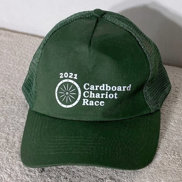 Hit Wear Green Cardboard Chariot Race Mesh Back Snap Back Trucker Style Hat - Picture 1 of 10